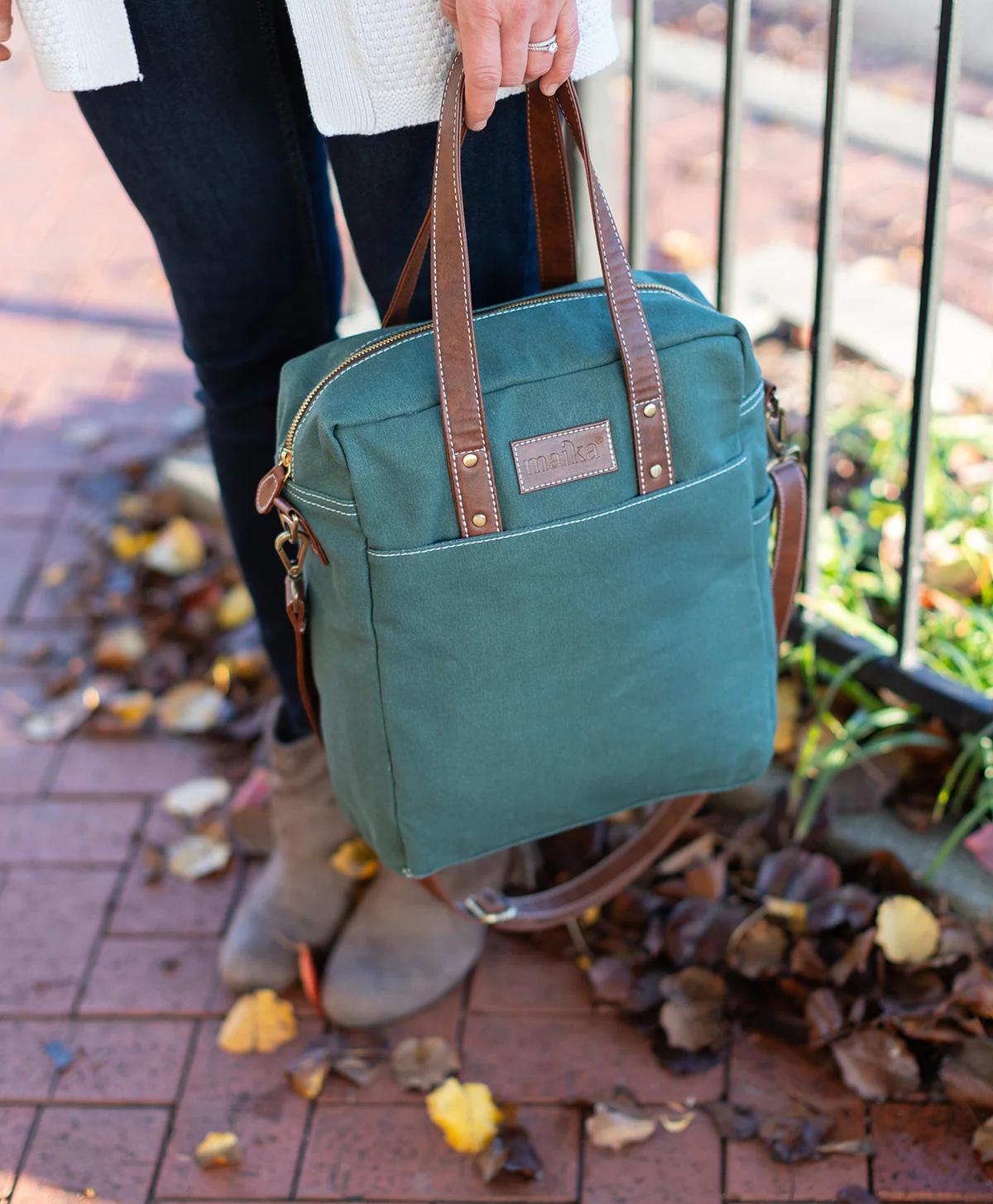 Commuter Tote - Waxed Hunter Green - Image 12