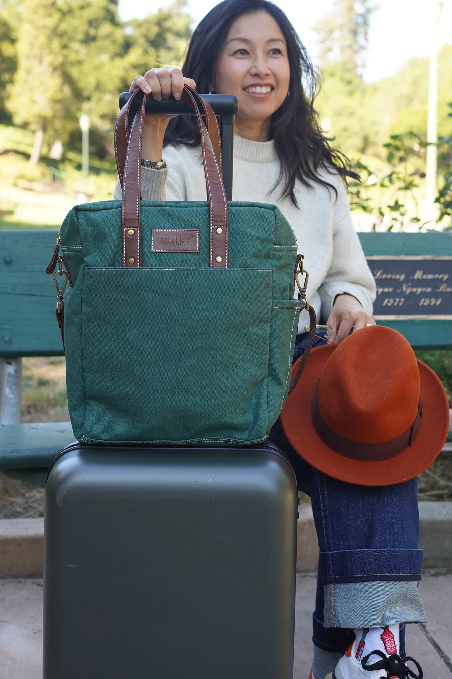 Commuter Tote - Waxed Hunter Green - Image 3