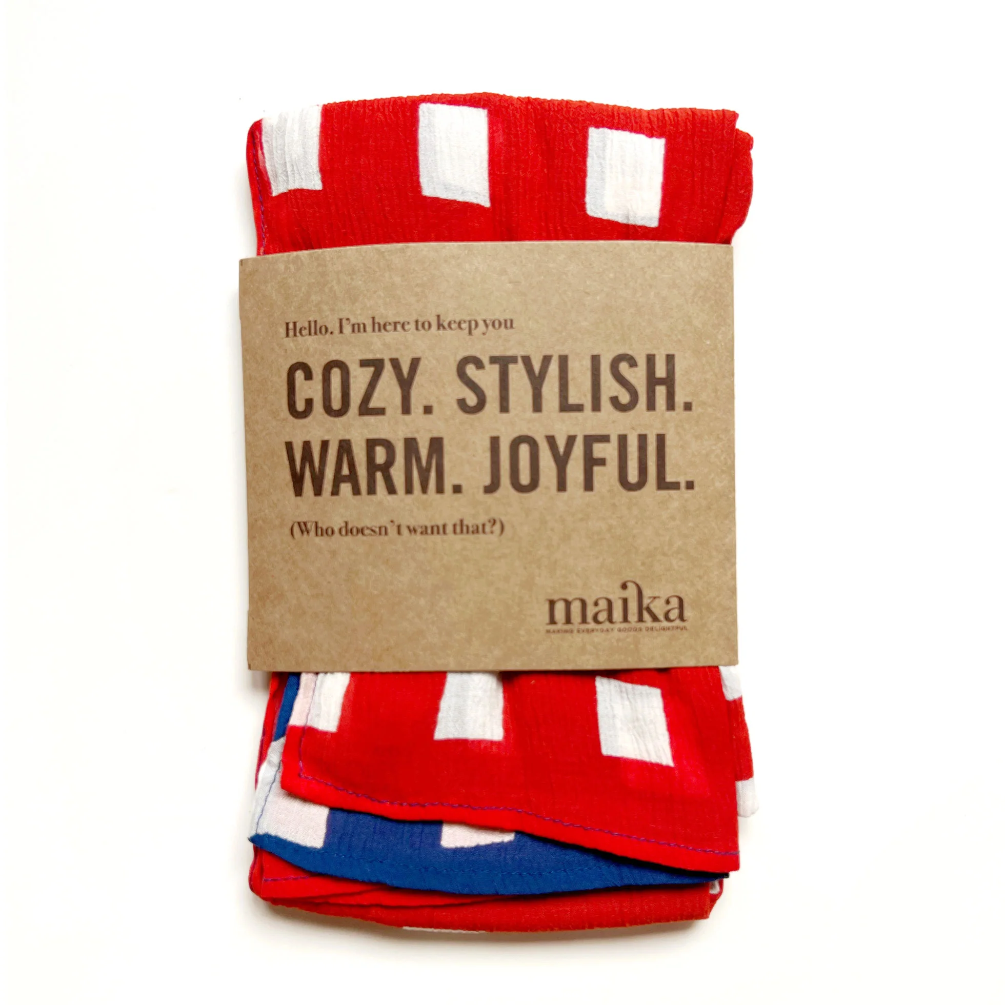 Scarf - Flores Red and Blue - Image 4