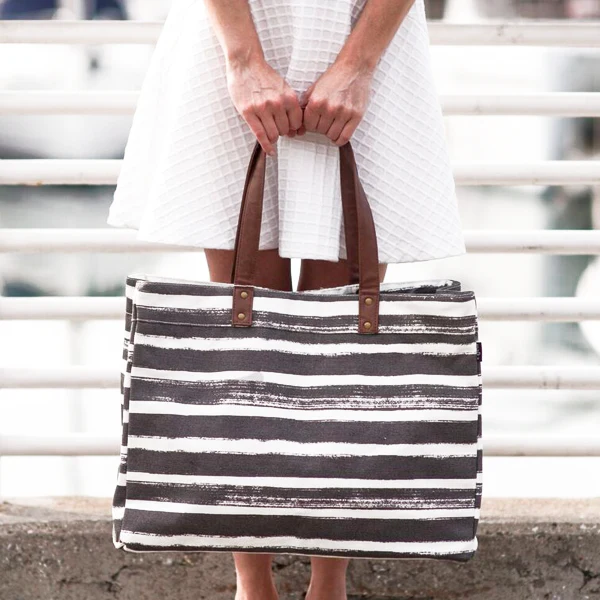 Carryall Tote - Charcoal Stripes - Image 4