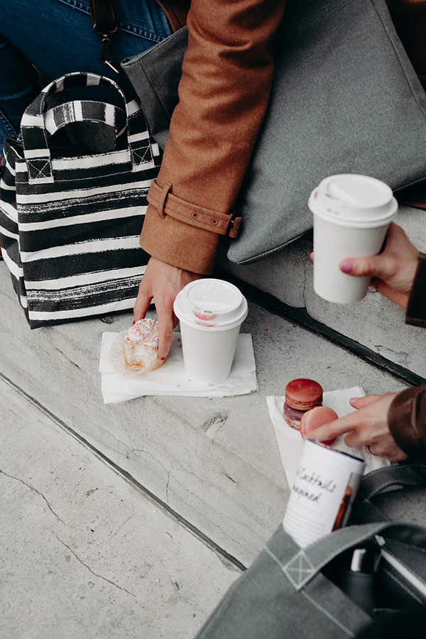 Lunch + Pie Tote - Charcoal Stripes - Image 4